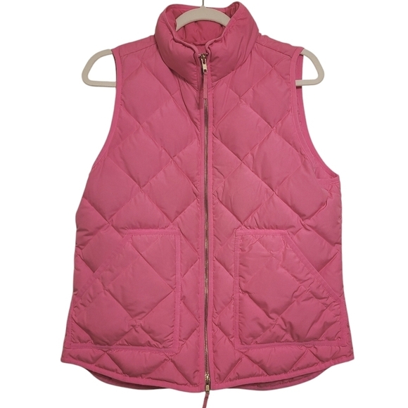 J. Crew | Women's Hot Pink Excursion Down Quilted Puffer Vest (Size Medium) - Picture 1 of 12